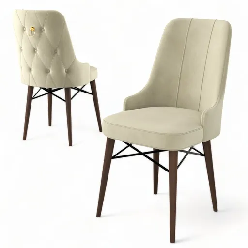 Sada židlí (4 kusy) Pare - Cream, Brown