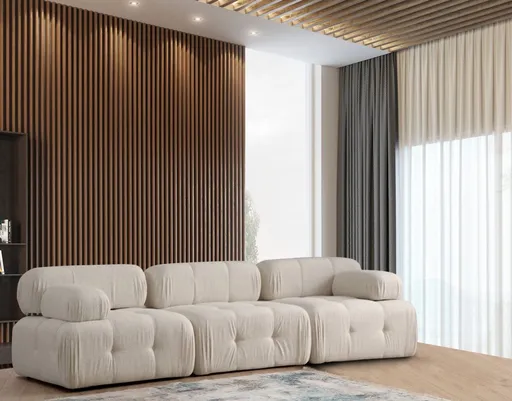 Trojmístná pohovka Doblo 3 Seater ( L1-O1-1R) - Cream Bouclette