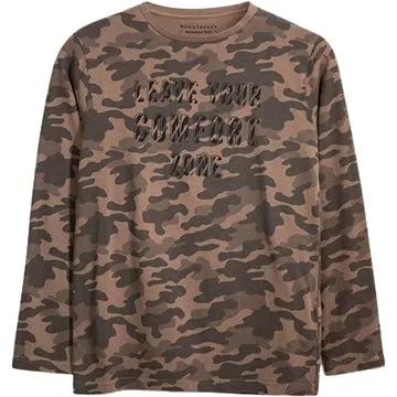 MAYORAL chlapecké triko DR maskáč - hnědé - 128 cm (334723)