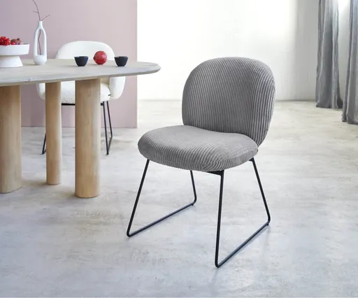 Jídelní židle Nube-Flex tenká podnož kovová černá manšestr