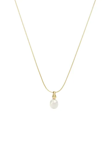 Furiosa Pozlacený náhrdelník s přívěskem pravé perly Dirty Pearl SN-DIRTYPEARL-G