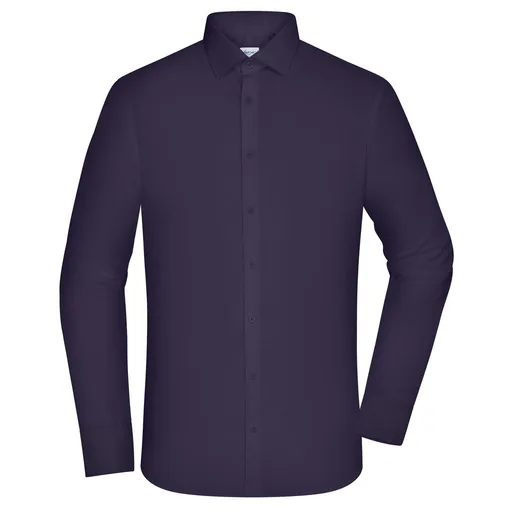 James & Nicholson (Daiber) Pánská košile s dlouhým rukávem JN1372 - Tmavě fialová | L