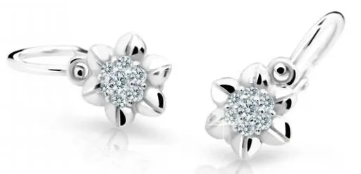 Cutie Diamonds Blyštivé dětské náušnice z bílého zlata Kytičky s brilianty DC2202-10-00-X-2