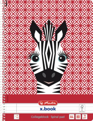 Spirálový blok A4/80, linkovaný s okrajem, Cute animals