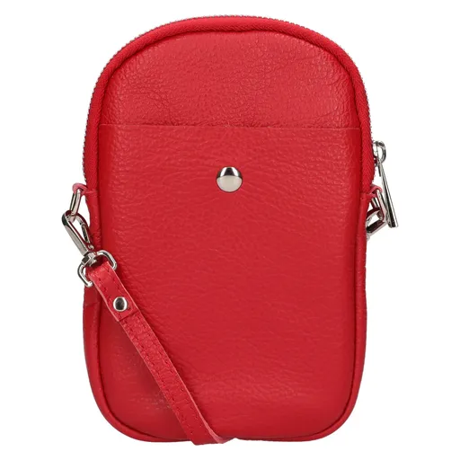 Dámská kožená kabelka na mobil a doklady Italia Monea - červená