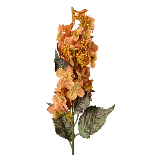 Dekorace oranžová umělá květina hortenzie - 10*8*71 cm Clayre & Eef
