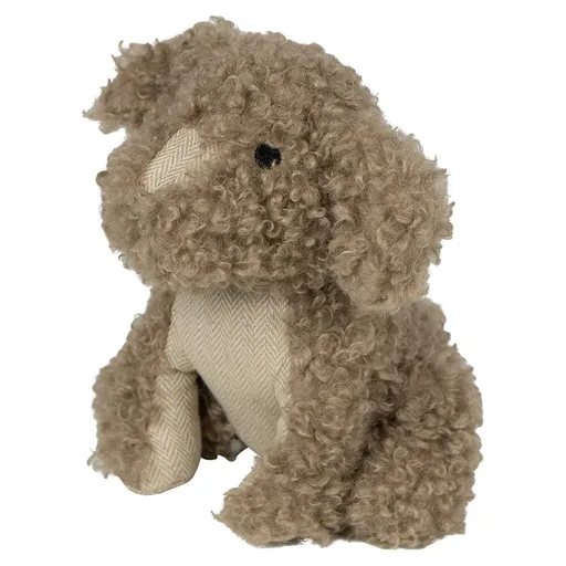 Hnědá kudrnatá dveřní zarážka pes Dog - 21*22*25 cm HLDSHK