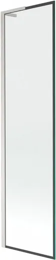 MEXEN/S Next L vanová zástěna FIX 50 x 150, černá vzor, nikl kartáčovaná 895-050-000-03-70-97