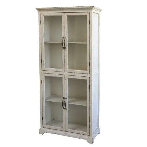 Krémová dřevěná skříň s policemi Charlie - 73*33*156cm Chic Antique