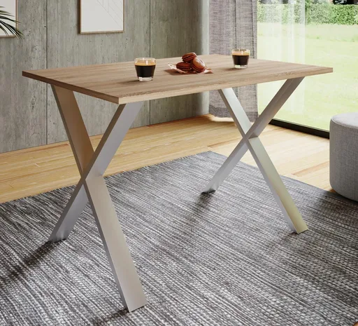 VCM Jídelní stůl Xona 110x80 X-nohy, dub sonoma