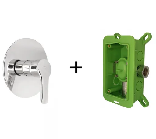 Rubineta Podomítková baterie KUBO-1F-UNO + Podomítkový montážní box OLBAPM0001 + OLBAPM0013