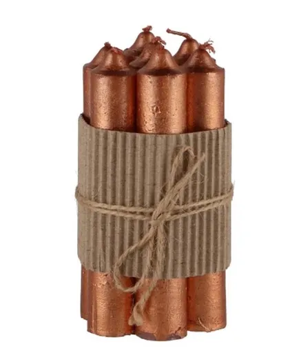 Set 7ks měděná úzká krátká svíčka Short dinner - Ø 2*12cm / 5h daan kromhout