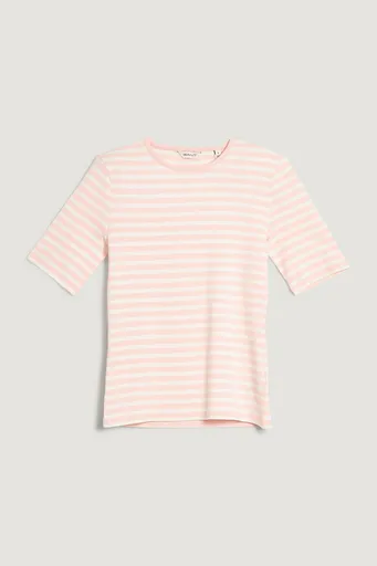 TRIČKO GANT SLIM STRIPED 1X1 RIBBED SS T-SHIRT APRICOT PINK
