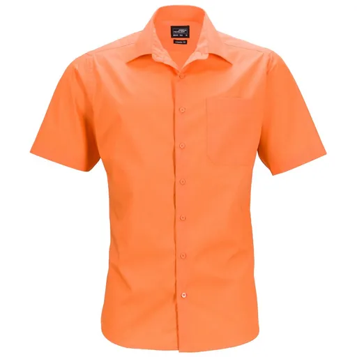 James & Nicholson (Daiber) Pánská košile s krátkým rukávem JN644 - Oranžová | XL