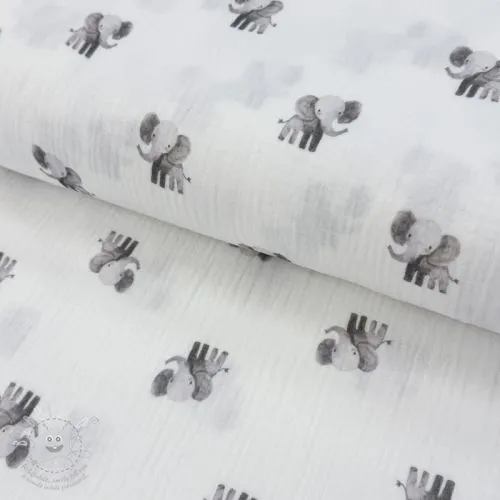Dvojitá gázovina/mušelín Animals design A digital print ORGANIC