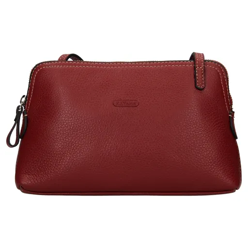 Kožená dámská crosbody kabelka Katana Mia - tmavě červená