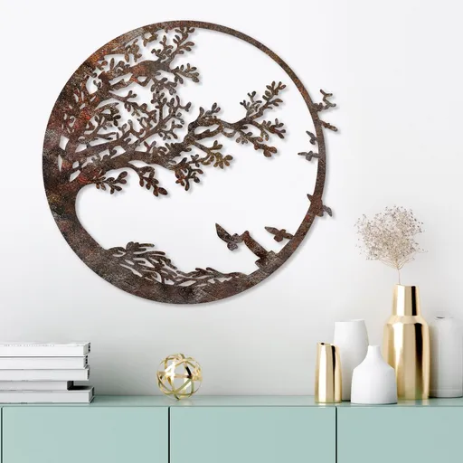 Dekorativní kovový doplněk na zeď Rusty Tree