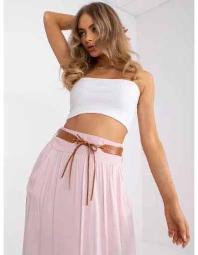 Dámská sukně na létos plývavá maxi OCH BELLA Světle růžová