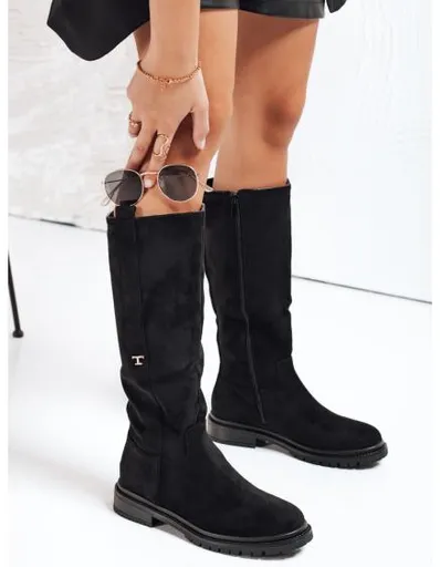 Dámské černé semišové kozačky