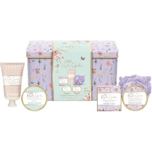Baylis & Harding Royale Garden Lavender & Rose Hip Tea dárková sada plechový box