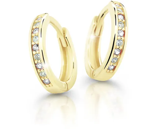 Cutie Jewellery Půvabné kruhové náušnice ze žlutého zlata C3342-80-X-1 bílá