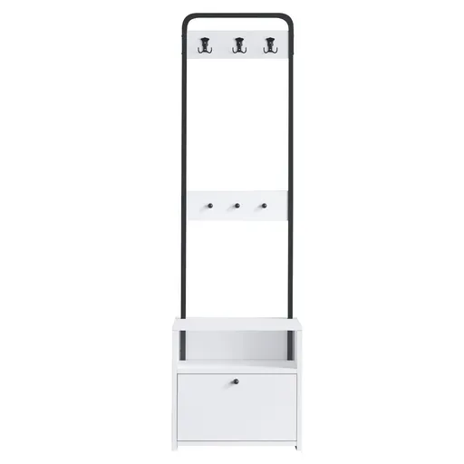 Věšák s botníkem Quinn White and Black