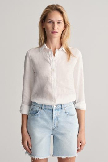 KOŠILE GANT REG LINEN CHAMBRAY SHIRT WHITE