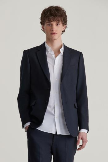 SAKO GANT SLIM HERRINGBONE SUIT BLAZER NAVY