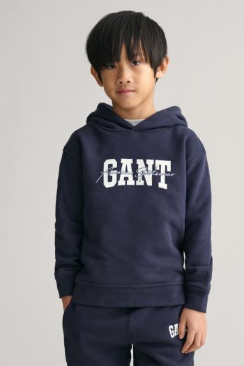 MIKINA GANT GANT ARCH SCRIPT HOODIE EVENING BLUE