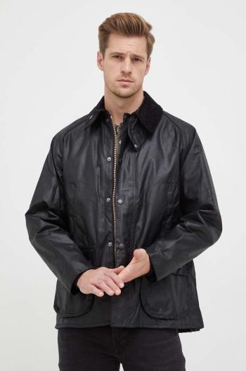 Bunda Barbour Bedale Wax Jacket pánská, černá barva, přechodná, MWX0018