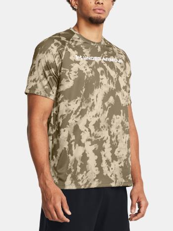 Under Armour UA Tech Abc Camo SS Triko Hnědá