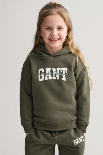 MIKINA GANT GANT ARCH SCRIPT HOODIE JUNIPER GREEN