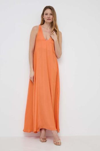 Šaty Twinset oranžová barva, maxi, oversize