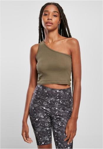 Urban Classics Ladies Cropped Asymmetric Top khaki - XL