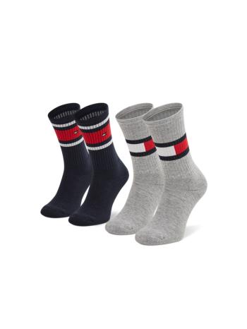 Tommy Hilfiger chlapecké šedo modré ponožky 2 pack - 35 (758)