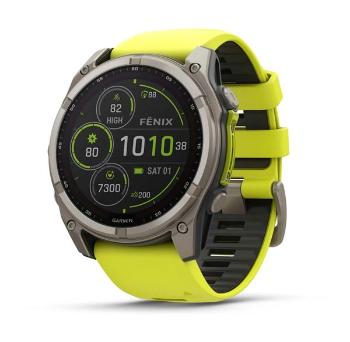 Garmin Fenix® 8 – 51 mm, Solar, Sapphire Sapphire, Titanium s Yellow/Graphite silikonovým řemínkem 010-02907-21