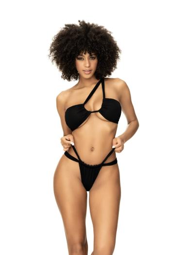 Černé bikiny s tango kalhotkami 67069