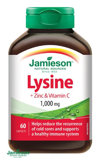 JAMIESON Lyzín 1000 mg so zinkom a vitamínom C 60 tabliet