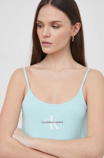 Top Calvin Klein Jeans dámský, tyrkysová barva, J20J223105