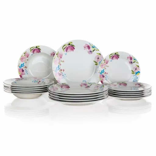 Banquet Sada talířů PINK FLOWERS, 18 ks