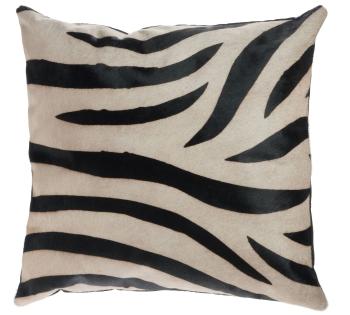 Černo-bílý kožený polštář s výplní Zebra -  44*14*43cm 72492