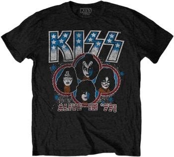 Kiss Tričko Alive in '77 Unisex Black S