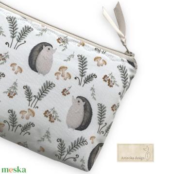 Sün család a páfrányok között mintás,  prémium irattartó  pénztárca - Süni    - Artiroka design