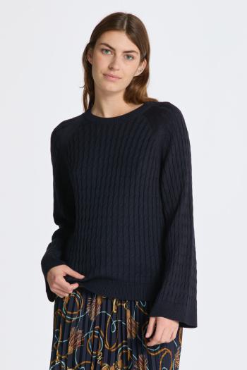 SVETR GANT CABLE KNIT C-NECK EVENING BLUE