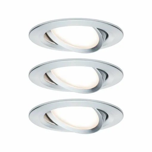 PAULMANN Vestavné svítidlo LED Nova kruhové 3x6,5W hliník broušený nastavitelné 3-krokové-stmívatelné 934.87 P 93487