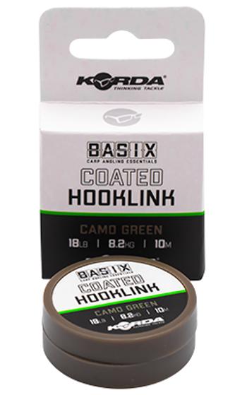 Korda návazcová šňůra basix coated hooklink camo green 10 m - 18 lb 8,2 kg