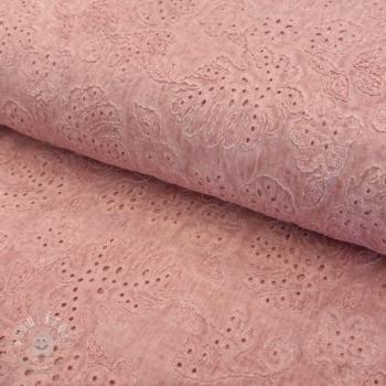 Bavlnená látka VOILE EMBROIDERY Vintage rose