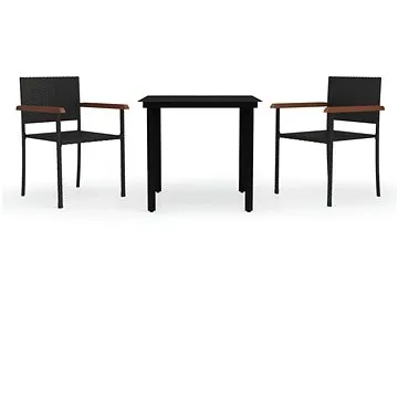 3dílný zahradní jídelní set černý, 3099413 (3099413)