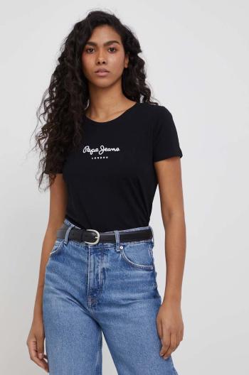 Tričko Pepe Jeans New Virginia Ss N dámský, černá barva