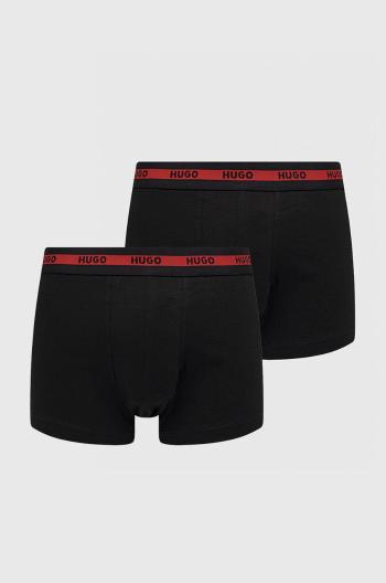 Boxerky HUGO (2-pack) pánské, černá barva, 50469775